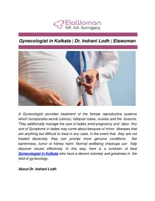 Gynecologist in Kolkata | Dr. Indrani Lodh | Elawoman