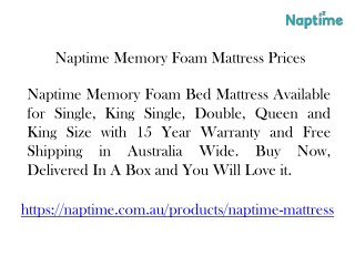 Naptime Memory Foam Mattress Prices