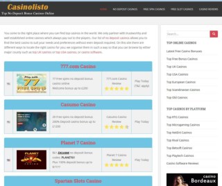Top No Deposit Bonus Casino Online | List of No Deposit Casino Codes
