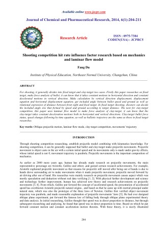 Shooting competition hit rate influence factor research based on mechanics and laminar flow model