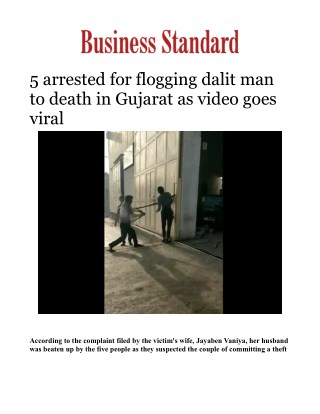 5 arrested for flogging dalit man to death in Gujarat as video goes viralÂ 