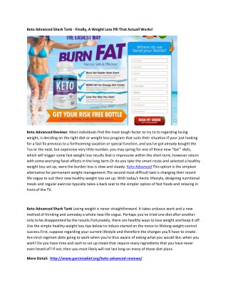 Keto Advanced Shark Tank - Boost Metabolism to Reduce weight