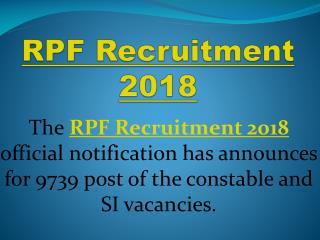 RPF Bharti 2018