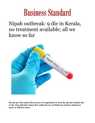 Nipah outbreak: 9 die in Kerala, no treatment available; all we know so far
