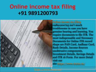 ITR filing in India 09891200793