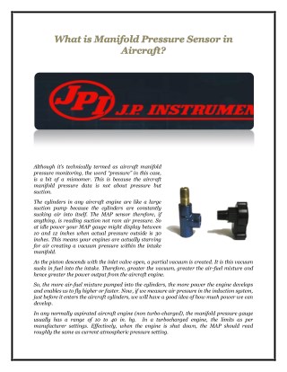 What is Manifold Pressure Sensor in Aircraft