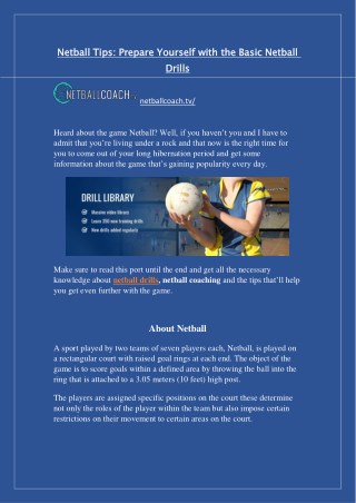 Netball Tips: Prepare Yourself with the Basic Netball Drills