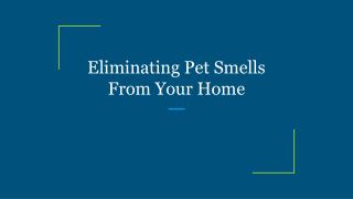 Eliminating Pet Smells From Your Home