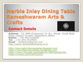 Marble Inlay Dining Table Rameshwaram Arts & Crafts
