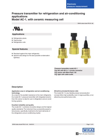 Wika Pressure transmitter with ceramic measuring cell | Instronline