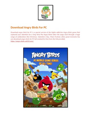 Download Angry Birds On PC