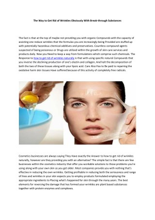 how to get rid of wrinkles naturally