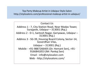 Top Party Makeup Artist in Udaipur Stylo Salon