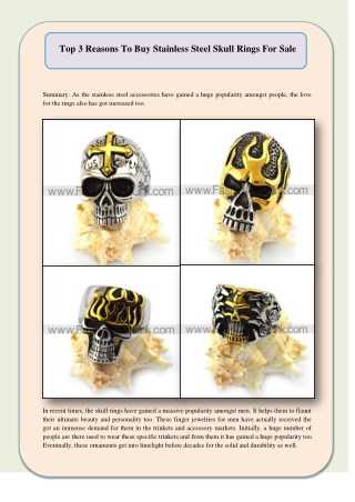 Top 3 Reasons To Buy Stainless Steel Skull Rings For Sale