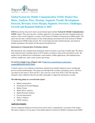 Global System for Mobile Communication (GSM) Market Growth Opportunities, Tracking current trends, challenges, Analysis