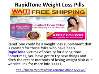 Rapid Tone Weight Loss Pills