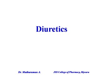 2.2.1 Diuretics and AD