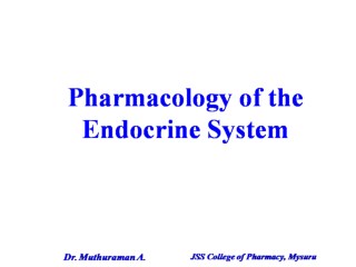 4.1 Endocrine-Pharmacology Introduction