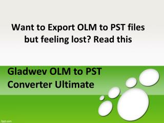 Export OLM to PST Software