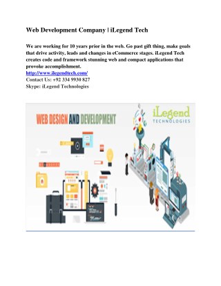 Web development company | ilegend tech