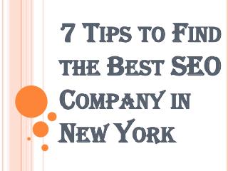 7 Tips to Find the Best SEO Company in New York
