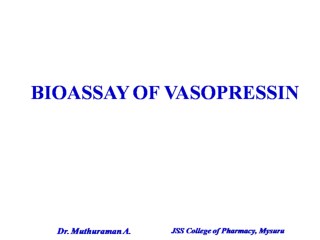 5.2.2 Vassopressin bioassay