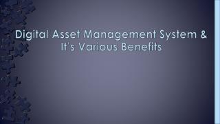 Various Benefits of Digital Asset Management