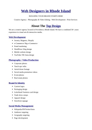 Website designers in Rhode Island