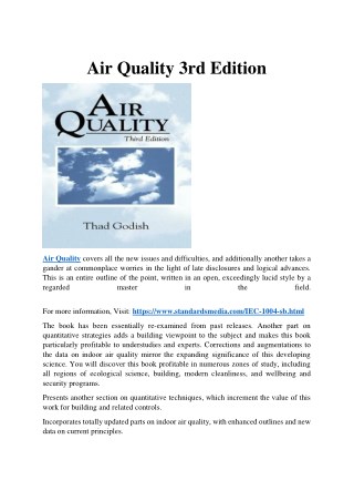 Air Quality 3rd Edition