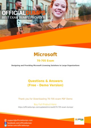 70-705 Exam Dumps - Reduce Your Chances of Failure | Microsoft 70-705 Exam Questions PDF