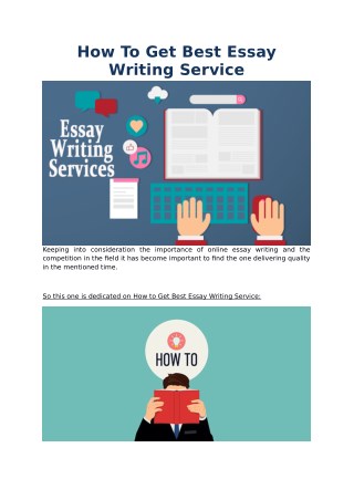 How to Get Best Essay Writing Service