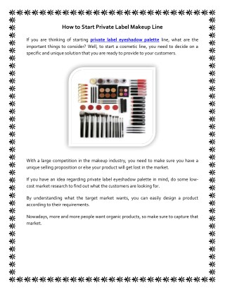 How to Start Private Label Makeup Line