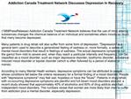 Addiction Canada Treatment Network Discusses Depression In R
