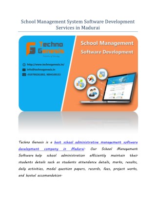 School Management System Software Development Services in Madurai