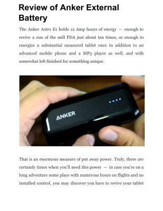 Review of Anker External Battery