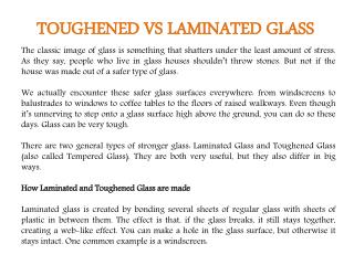 TOUGHENED VS LAMINATED GLASS