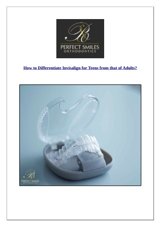 How to Differentiate Invisalign for Teens from that of Adults?