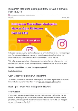 How to Gain Followers on Instagram Fast In 2018