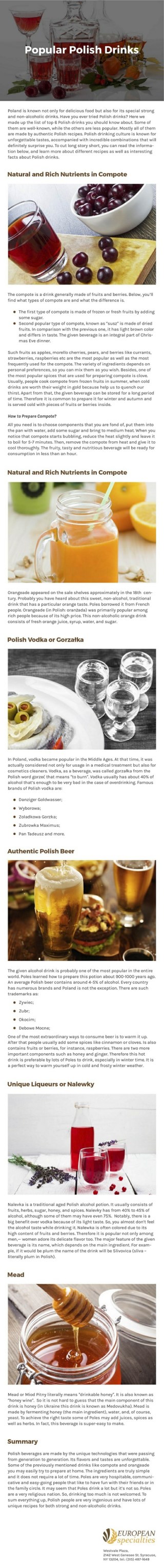 Popular Polish Drinks