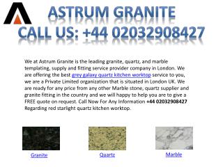 Grey Galaxy Quartz Kitchen Worktop In London UK - Astrum Granite