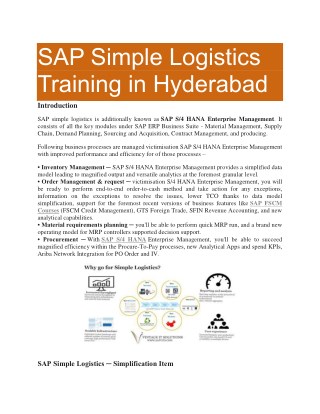 SAP Simple Logistics PDF