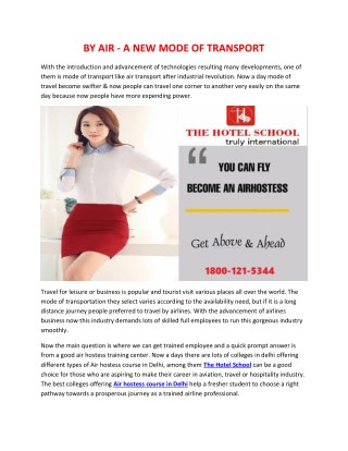Air Hostess Course in Delhi