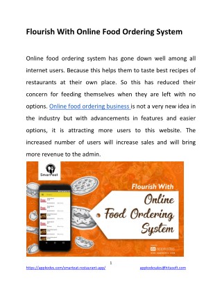 Flourish With Online Food Ordering System