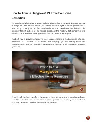 How to Treat a Hangover! 9 Effective Home Remedies