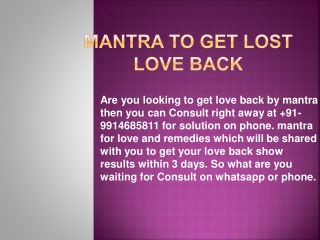 Mantra to Get Lost Love Back