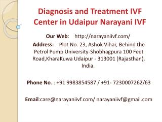 Diagnosis and Treatment IVF Center in Udaipur Narayani IVF