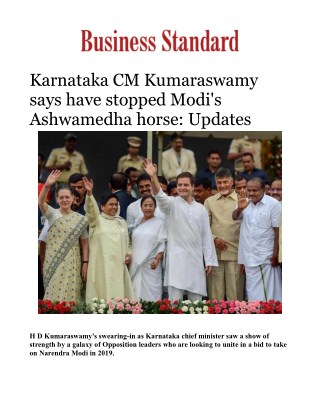 Karnataka CM Kumaraswamy says have stopped Modi's Ashwamedha horse: UpdatesÂ 