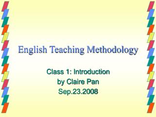 English Teaching Methodology