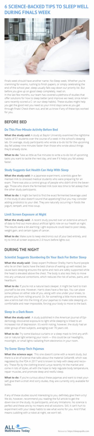 6 Science-Backed Tips to Sleep Well During Finals Week