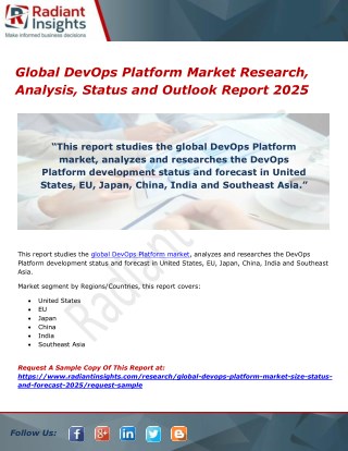 Global DevOps Platform Market Research, Analysis, Status and Outlook Report 2025